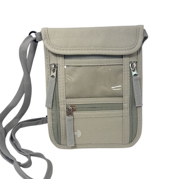 None Handbags - RFID Blocking Pouch Travel Wallet Beige Crossbody Organizer Adjustable Strap